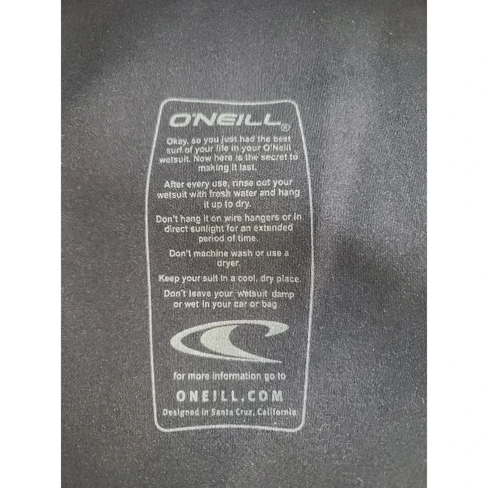O'Neill Bahia 1mm Wetsuit Jacket Black Full Zip Long Sleeve Kids Size 6 4933